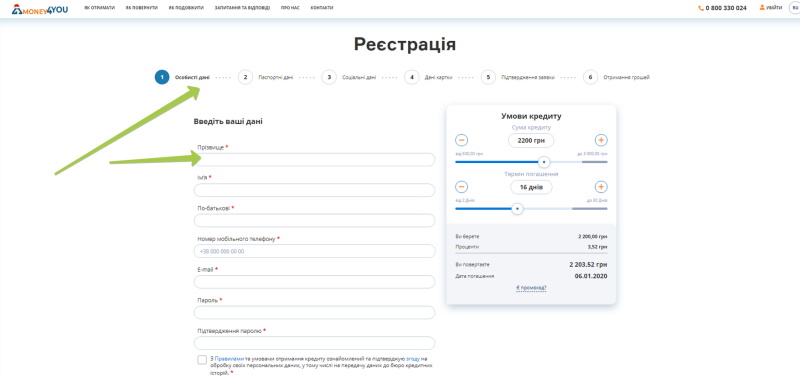 Money4you — заявка онлайн